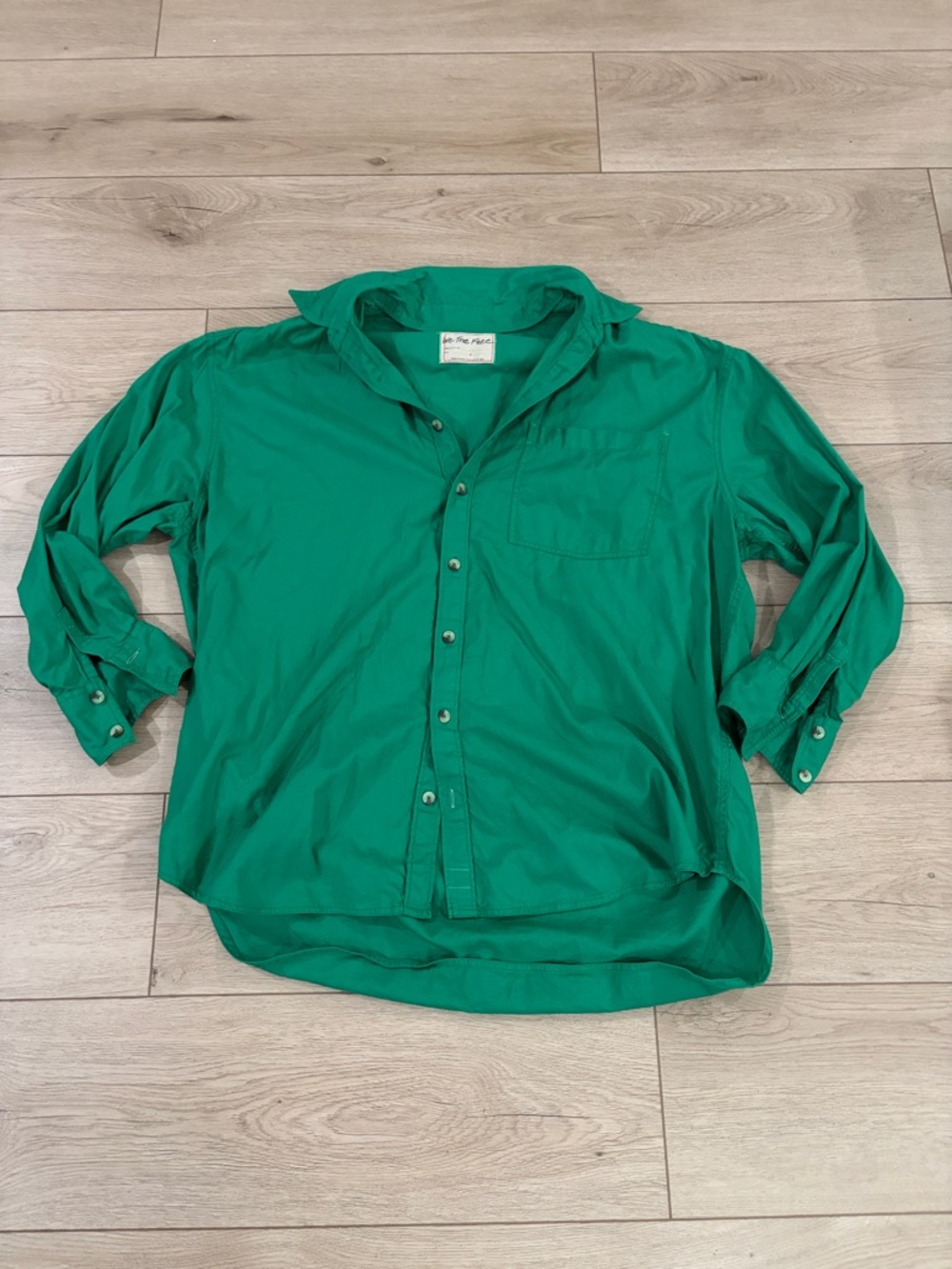 We The Free Green Button Down Shirt
